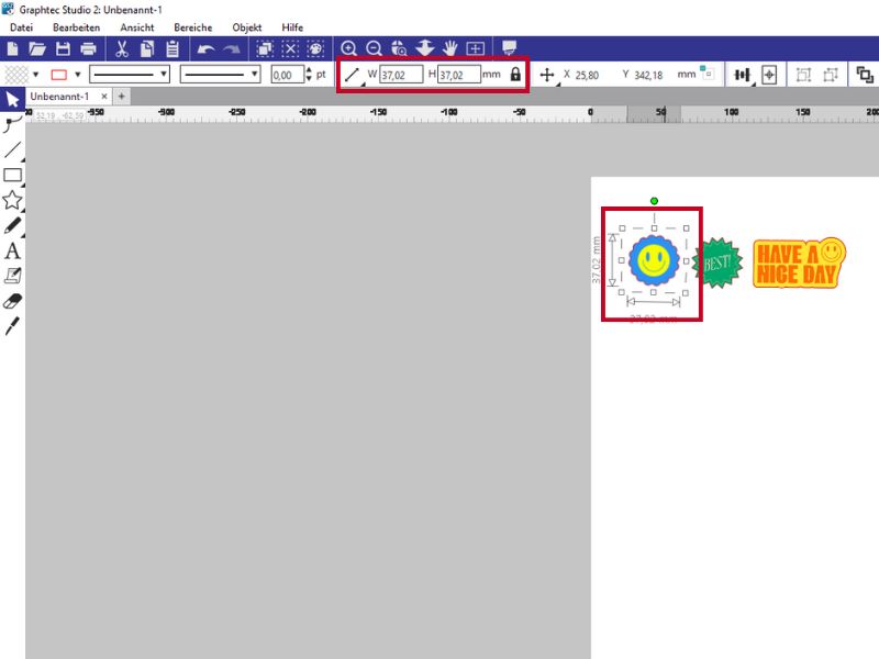 3 Optional: Designgröße im Programm anpassen
