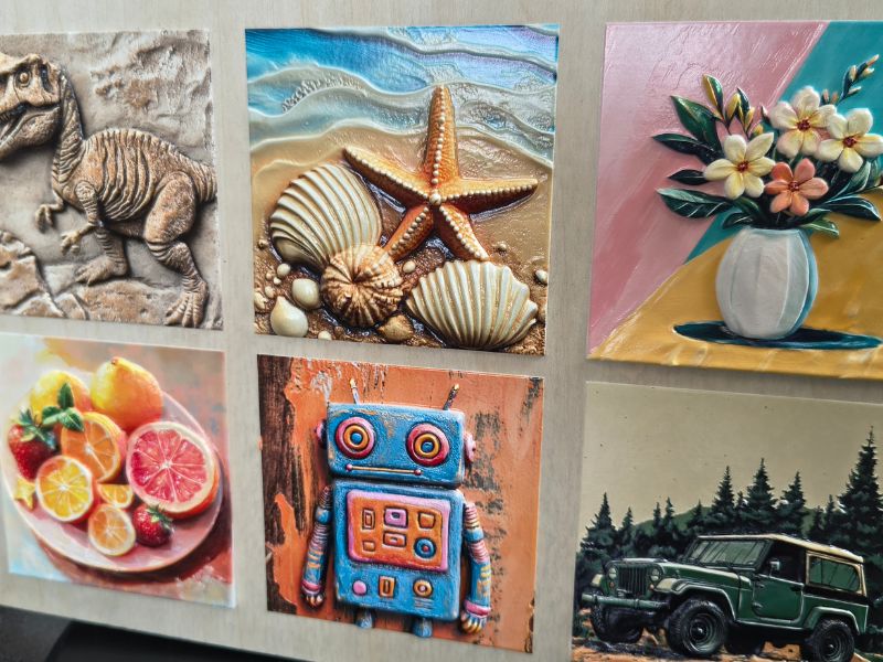 Mit dem eufyMake E1 gedruckter Seestern mit Muscheln mit 3D-Effekt