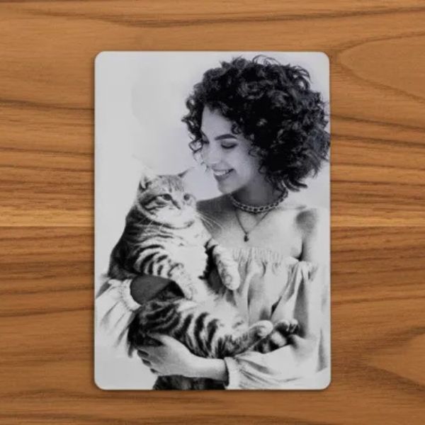 Metall-Fotokarte graviert