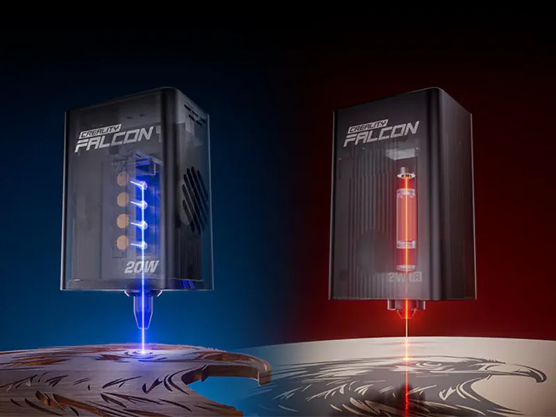 In wenigen Klicks können Sie das Lasermodul des Creality Falcon A1 Pro austauschen von einem 20W Diodenlaser zu einen Infrarotlaser.