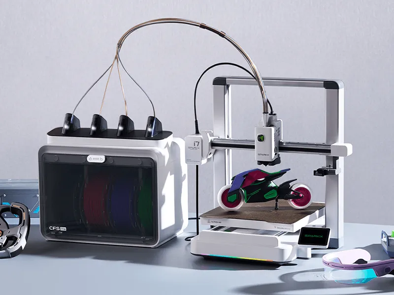 Das CFS Lite System ermöglicht es Ihnen, vollfarbige 3D-Modelle in einem einzigen, effizienten Druckvorgang zu erstellen!