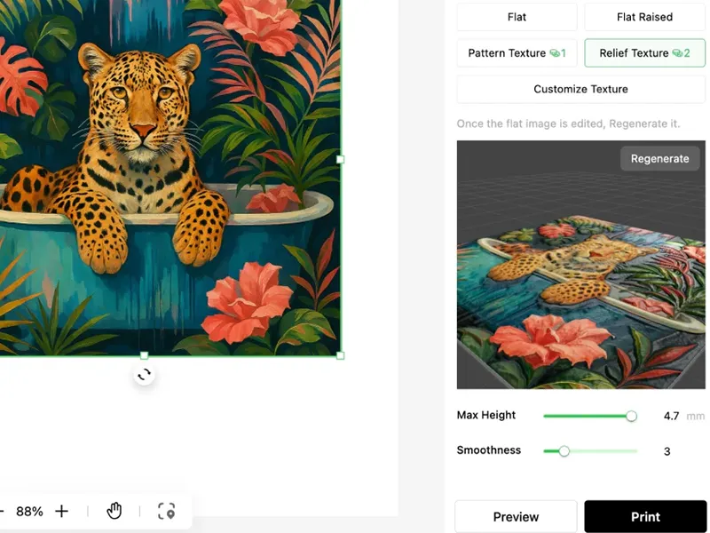 Vollgepackt mit viele unterschiedlichen Funktionen für Ihre Reliefdrucke.