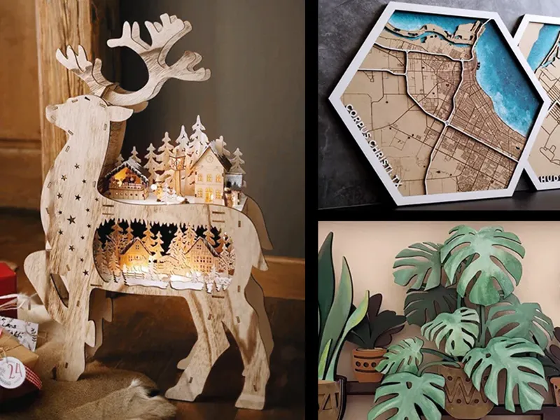 Erstellen Sie mit dem Falcon A1 Pro unterschiedliche Holz Projekte.