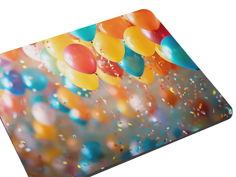Ein sublimiertes Mousepad mit einem Luftballon Bild
