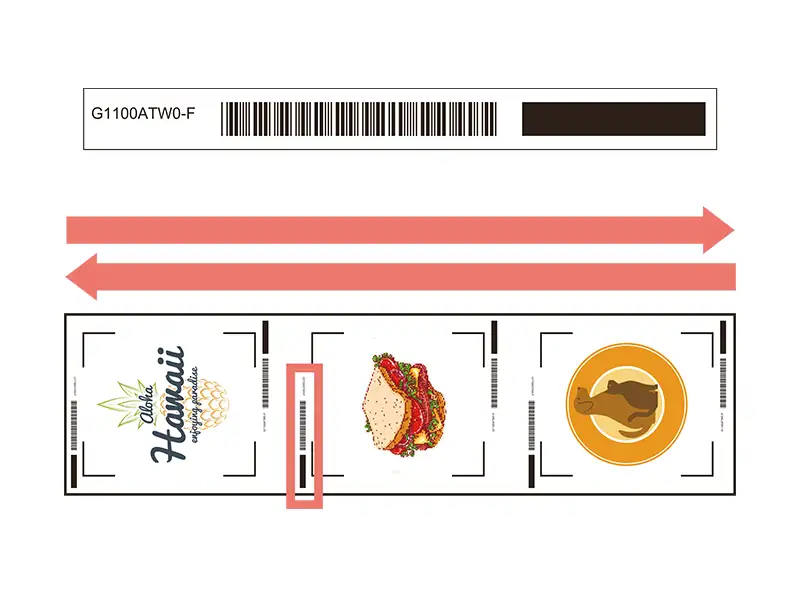 Der CE8000 kann verschiedene Barcodes einlesen und Ihre Aufträge entsprechend verarbeiten.