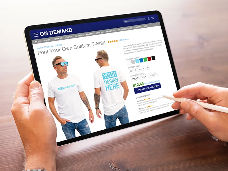 Ein Webshop mit personalisierter Kleidung