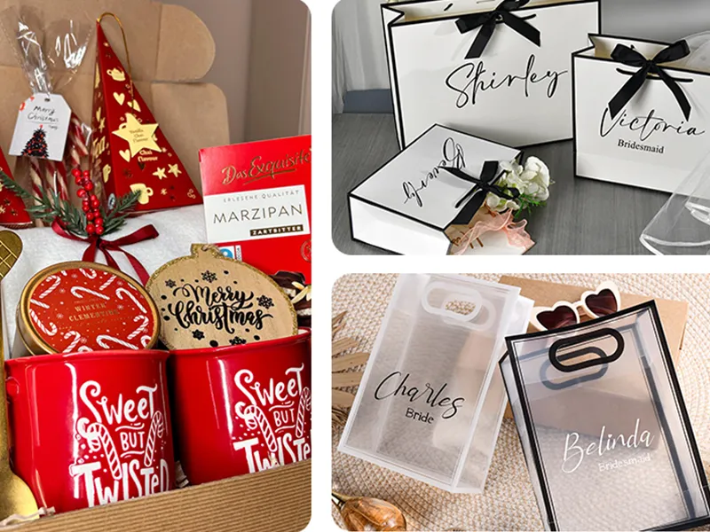 Geschenktaschen, Boxen und mehr als Beispiele mit dem Diodenlaser von Creality.